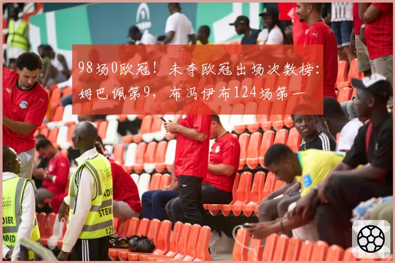 98场0欧冠！未夺欧冠出场次数榜：姆巴佩第9，布冯伊布124场第一